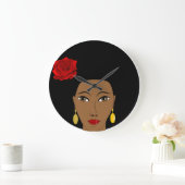 Afro-Schönheits-Wanduhr Große Wanduhr (Zuhause)