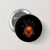 Afro Schwarze Frau Afrikanischer Schwarzer Geschic Button (Vorne & Hinten)