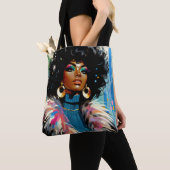 Afro Schwarze Frau Farbige Malerei Tasche (Von Nahem)