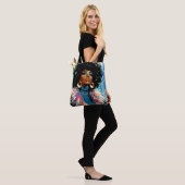 Afro Schwarze Frau Farbige Malerei Tasche (Am Model)
