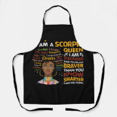Afro Scorpio Königin September August Virgo Zodiac Schürze (Vorderseite)