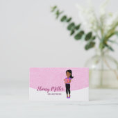 Afro Seamstress Logo Business Cards Visitenkarte (Stehend Vorderseite)