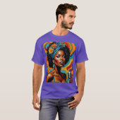 Afro Soul Diva Vibrannt Art T-Shirt (Vorne ganz)