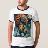 Afro Space Dino Kosmischer Roboter Jungle Tshirt (Vorderseite)