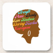 Afro-Stärken-Untersetzer Getränkeuntersetzer (Vorderseite)