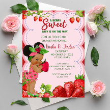 Afro Strawberry Baby Shower Einladung African Ame