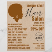 Afro Style, Haar Stylist, Haarsalon Werbung Flyer (Vorne)