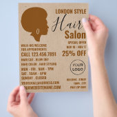 Afro Style, Haar Stylist, Haarsalon Werbung Flyer (Hand)
