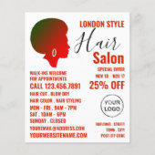Afro Style, Haar Stylist, Haarsalon Werbung Flyer (Vorne)