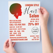 Afro Style, Haar Stylist, Haarsalon Werbung Flyer (Hand)