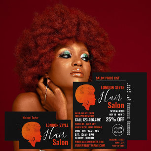 Afro Style, Haar Stylist, Haarsalon Werbung Flyer