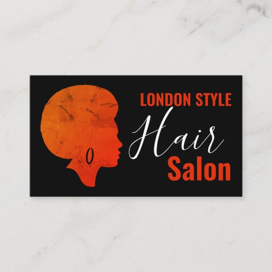 Afro Style, Haare Stylist, Friseur Salon Business Visitenkarte (Vorderseite)