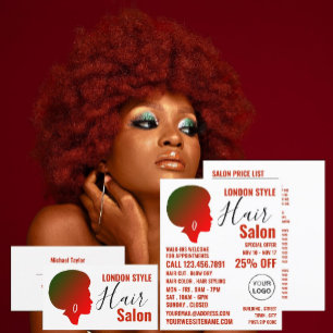 Afro Style, Haare Stylist, Friseur Visitenkarte