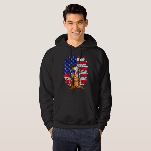 Afro Sunflower African American 4th Of July Melani Hoodie (Vorne ganz)