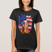 Afro Sunflower African American 4th Of July Melani T-Shirt (Vorderseite)