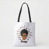 Afro Teacher Black Woman Lehrerin Afrikanischer Am Tasche (Vorderseite)