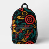 Afro Tribal Pattern Colorful Abstract Bedruckter Rucksack (Vorderseite)
