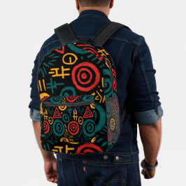 Afro Tribal Pattern Colorful Abstract  Bedruckter Rucksack