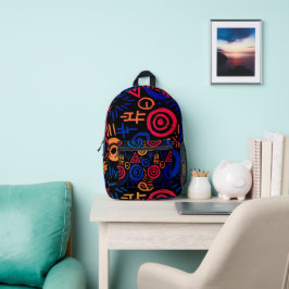 Afro Tribal Pattern Colorful Abstract  Bedruckter Rucksack