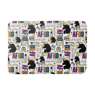 Afro Unicorn Bold Muster Badematte