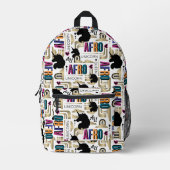 Afro Unicorn Bold Muster Bedruckter Rucksack (Vorderseite)