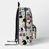 Afro Unicorn Bold Muster Bedruckter Rucksack (Links)