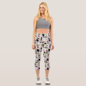 Afro Unicorn Bold Muster Capri Leggings (Vorderseite)