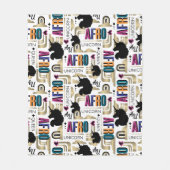 Afro Unicorn Bold Muster Fleecedecke (Vorderseite)