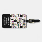 Afro Unicorn Bold Muster Gepäckanhänger (Vorderseite horizontal)