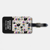 Afro Unicorn Bold Muster Gepäckanhänger (Rückseite horizontal)