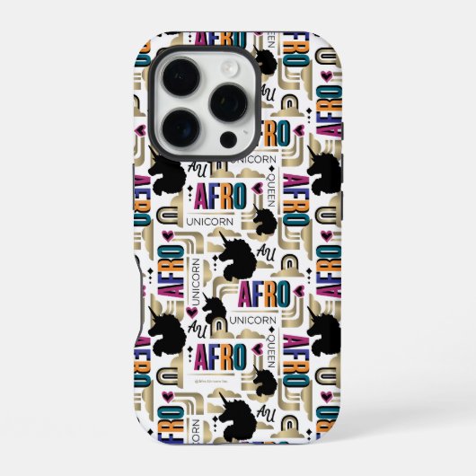 Afro Unicorn Bold Muster iPhone Hülle (Rückseite)
