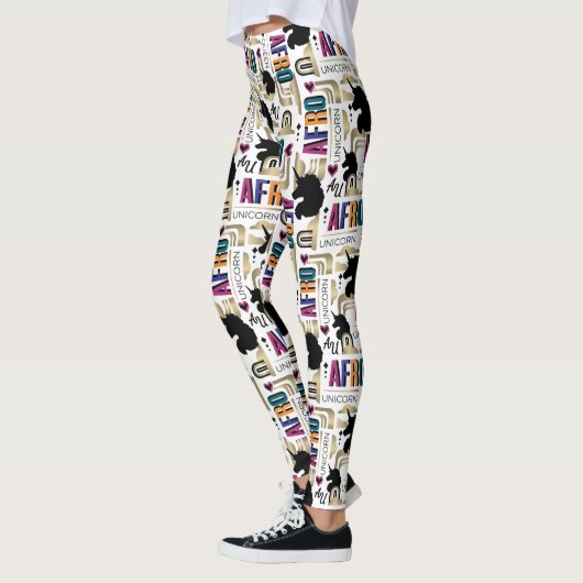 Afro Unicorn Bold Muster Leggings (Links)