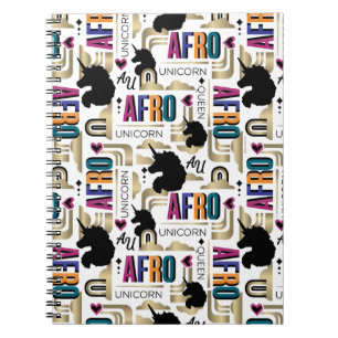 Afro Unicorn Bold Muster Notizblock
