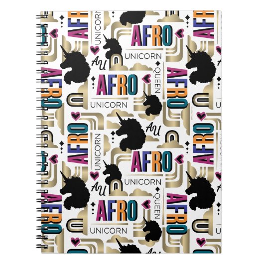 Afro Unicorn Bold Muster Notizblock (Vorderseite)