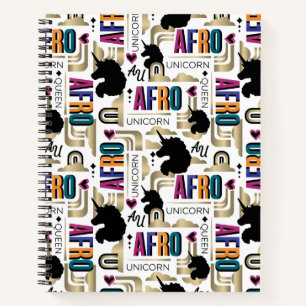 Afro Unicorn Bold Muster Notizblock
