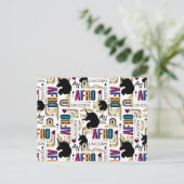 Afro Unicorn Bold Muster Postkarte (Stehend Vorderseite)