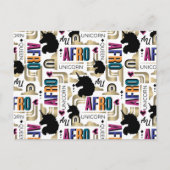 Afro Unicorn Bold Muster Postkarte (Vorderseite)