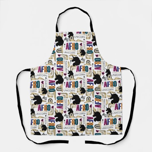 Afro Unicorn Bold Muster Schürze (Vorderseite)