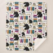 Afro Unicorn Bold Muster Sherpadecke (Vorderseite)