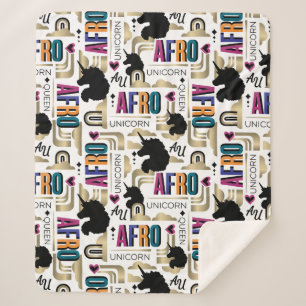 Afro Unicorn Bold Muster Sherpadecke