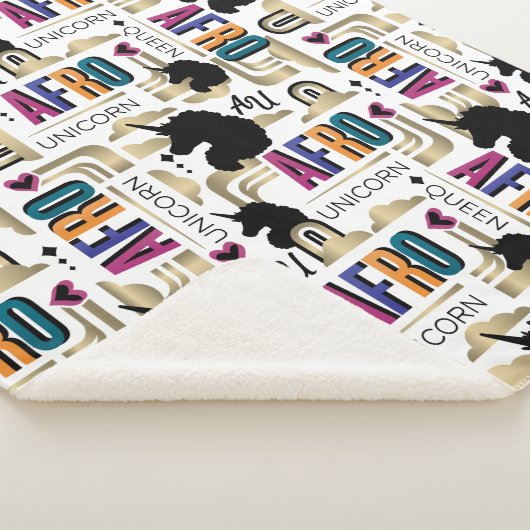 Afro Unicorn Bold Muster Sherpadecke (3/4)