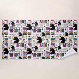 Afro Unicorn Bold Muster Strandtuch