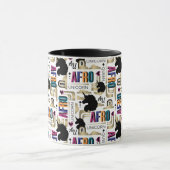 Afro Unicorn Bold Muster Tasse (Zentrum)