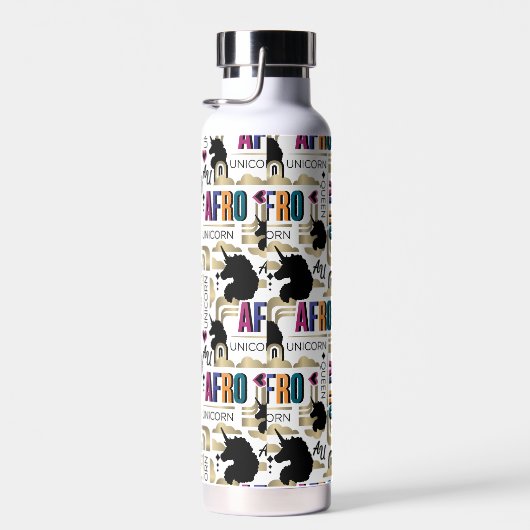 Afro Unicorn Bold Muster Trinkflasche (Rechts)