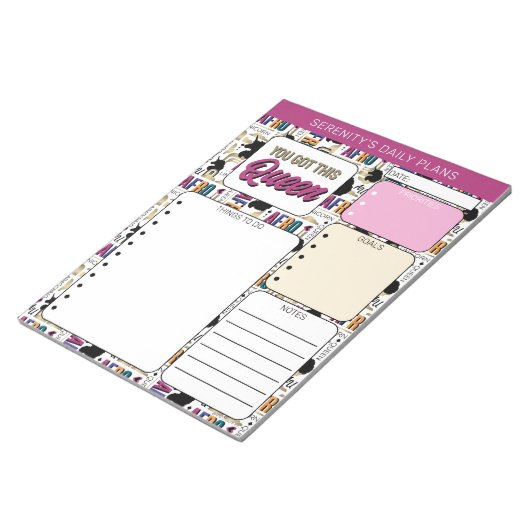 Afro Unicorn Bold Pattern Notizblock (angewinkelt)