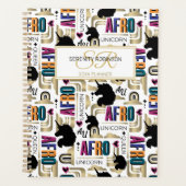 Afro Unicorn Bold Pattern Planer (Vorderseite)