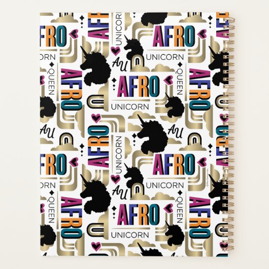 Afro Unicorn Bold Pattern Planer (Rückseite)