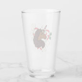 Afro Unicorn Candy Cane Herz Holiday Glas (Rückseite)