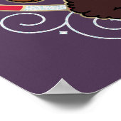 Afro Unicorn Candy Cane Herz Holiday Poster (Ecke)