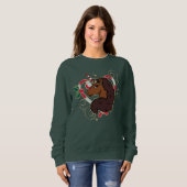 Afro Unicorn Candy Cane Herz Holiday Sweatshirt (Vorne ganz)